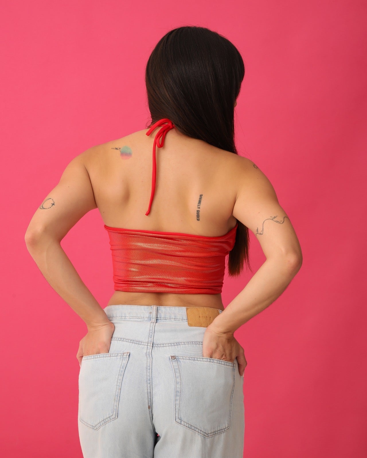Top Sirena Hologram Rojo