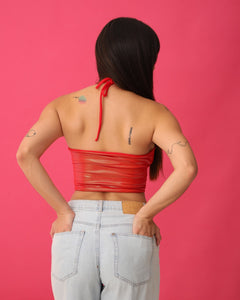 Top Sirena Hologram Rojo
