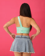 Cargar imagen en el visor de la galería, Top Mar Menta con Plateado
