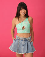 Cargar imagen en el visor de la galería, Top Mar Menta con Plateado
