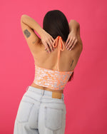 Cargar imagen en el visor de la galería, Top Sirena Naranja con Plateado
