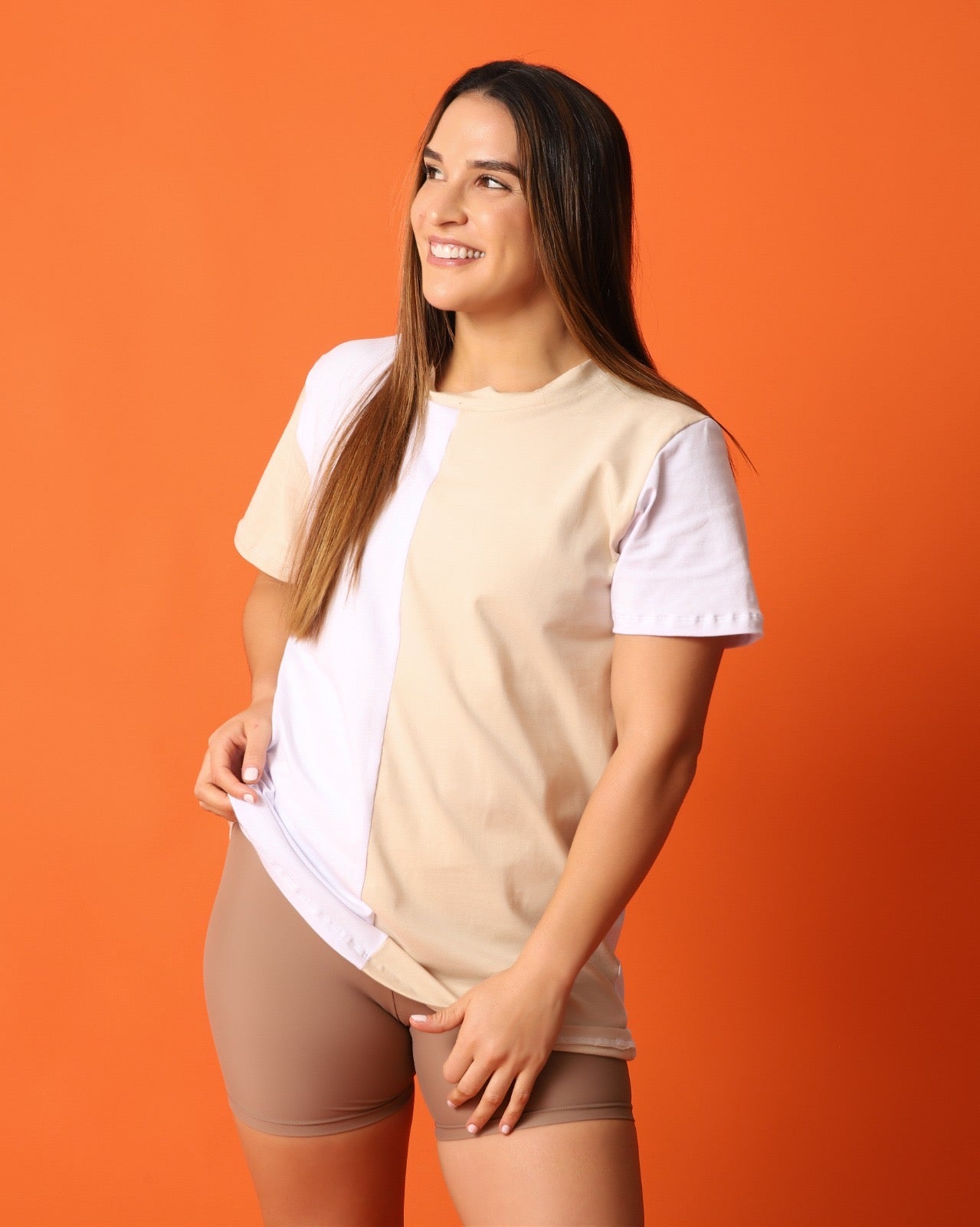 T-Shirt Oversize Crema y Blanco
