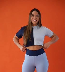 Crop Top Celeste con Azul