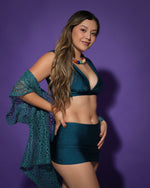 Cargar imagen en el visor de la galería, Kimono Encaje Teal
